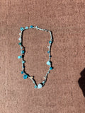 Blue Beaded Crochet Necklace