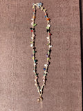 Coloured Stones Crochet Necklace
