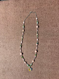 Pink and Green Star Suncatcher Beaded Necklace