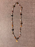 Orange Flower Beaded Suncatcher Necklace