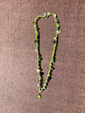Green Beaded Flower Crochet Necklace