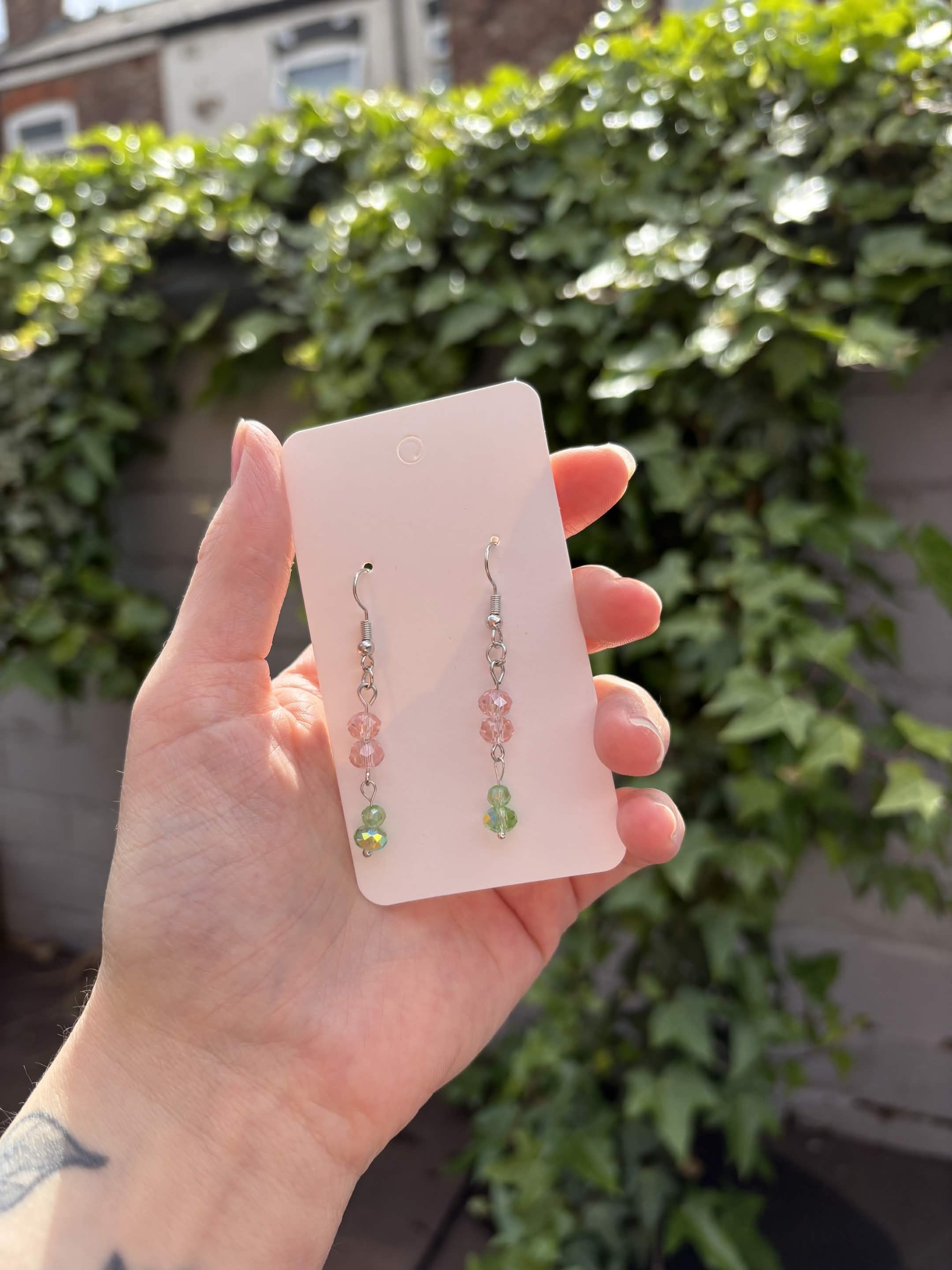 Pink & Green Suncatcher Earrings