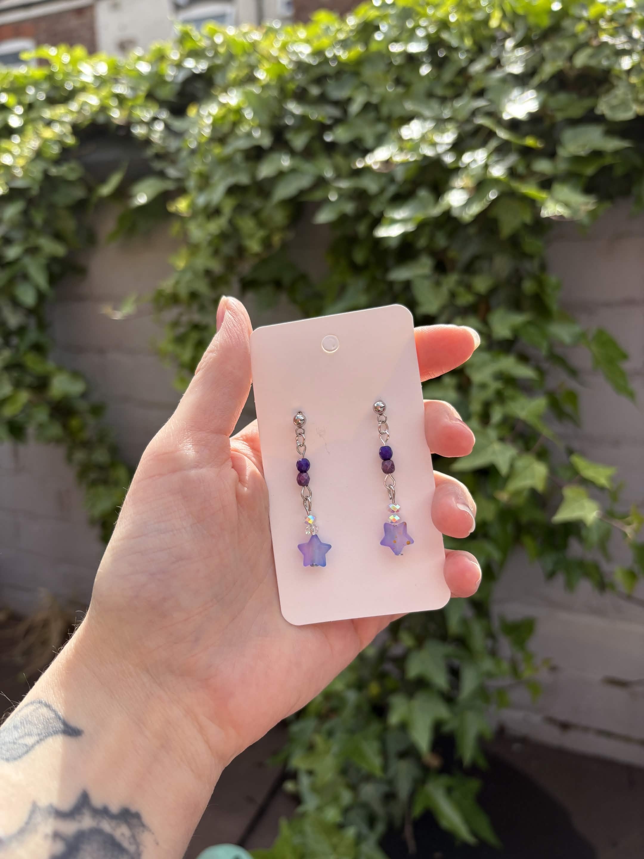 Purple Celestial Suncatcher Earrings